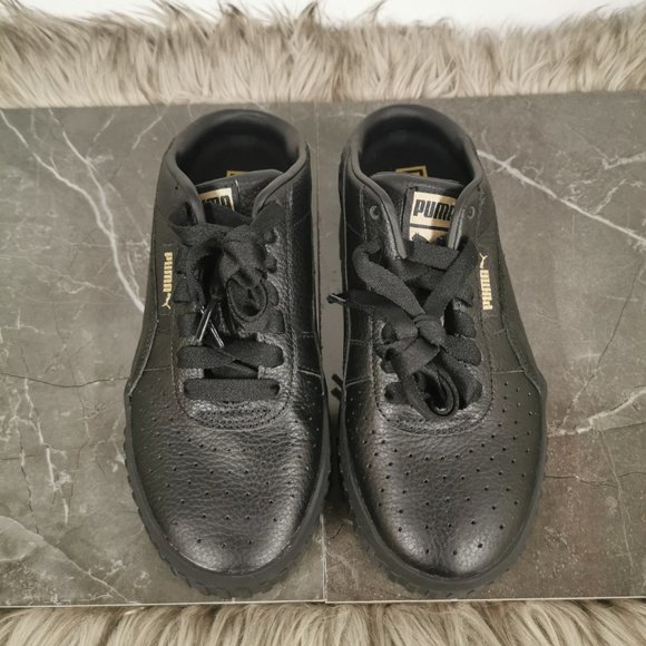 Puma Mules Cali Black / Gold Slip Ons - Picture 3 of 7